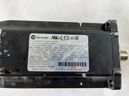 Allen-Bradley VPL-B1152T-PJ14AA Kinetix AC Servo Motor 3.07kW Brake Tested OK