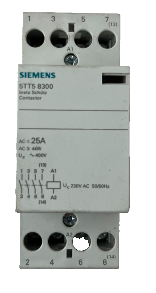 Siemens 5TT5 8300 Contactor 25A 4kW 230V Coil DIN Rail Used Spare Unit