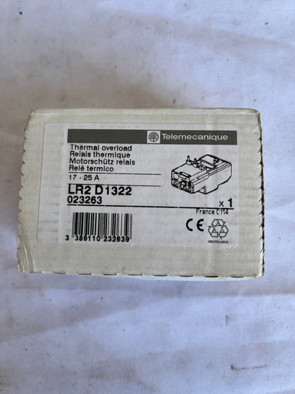 Telemecanique LR2 D1322 Thermal Overload Relay 17-25A New Spare Unit