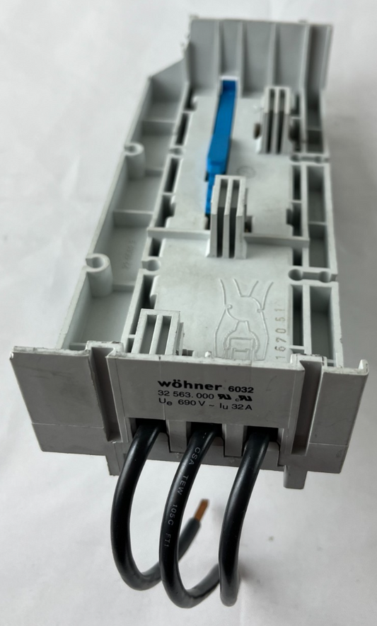 Wöhner 32 563.000 6032 Busbar Adapter Fuse Block 32A 690V 3‑Pole New Spare