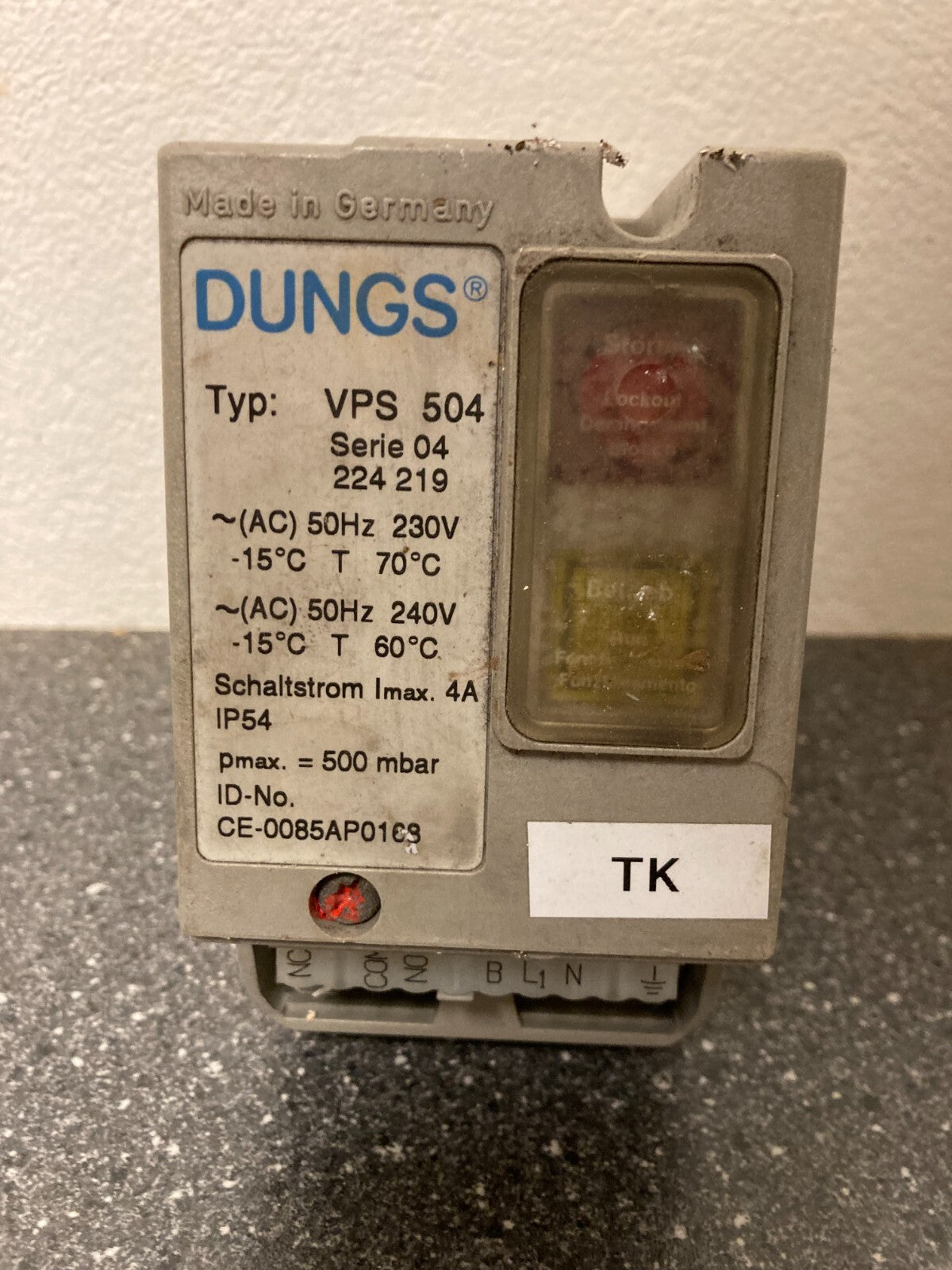 Old Dungs VPS 504 Gas Valve Proving System - 230/240V, 500 mbar, IP54, Germany