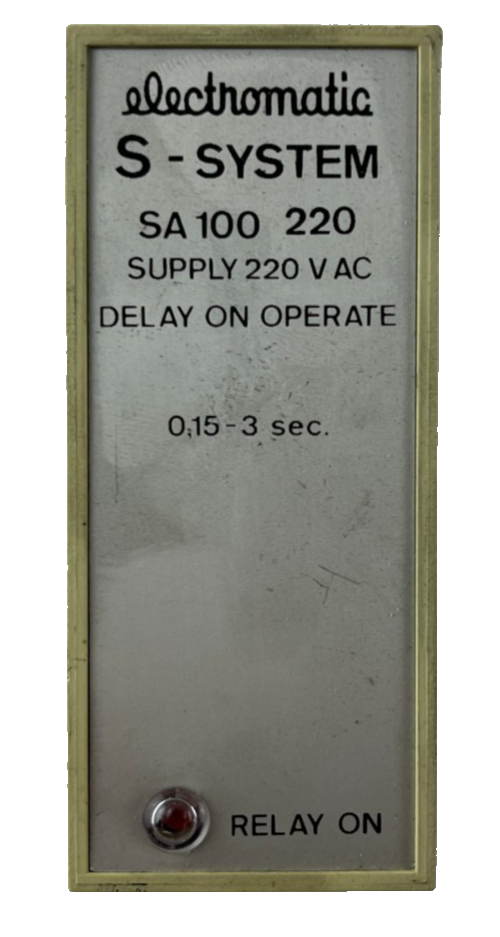 Electromatic SA100 220 Time Delay Relay 220V AC 0.15-3 Sec Delay On Operate