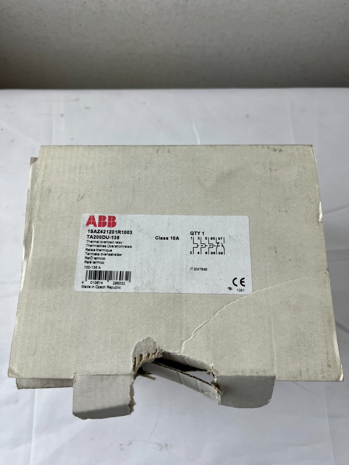 ABB TA200DU-135 Thermal Overload Relay 100–135 A Class 10A New Spare Part