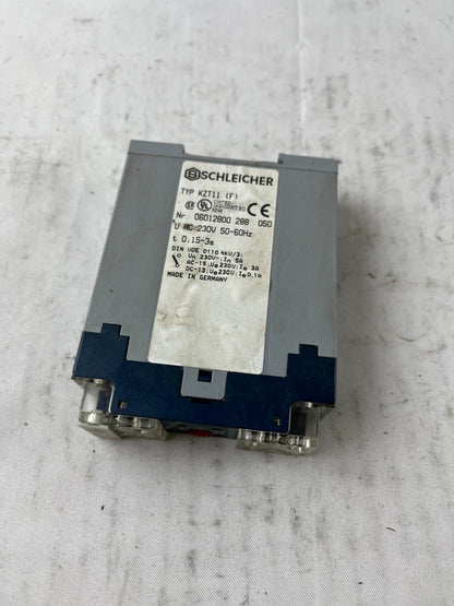 Schleicher KZT11 Timer Relay 230VAC 0.15-3s Time Delay DIN Rail Used Spare Unit