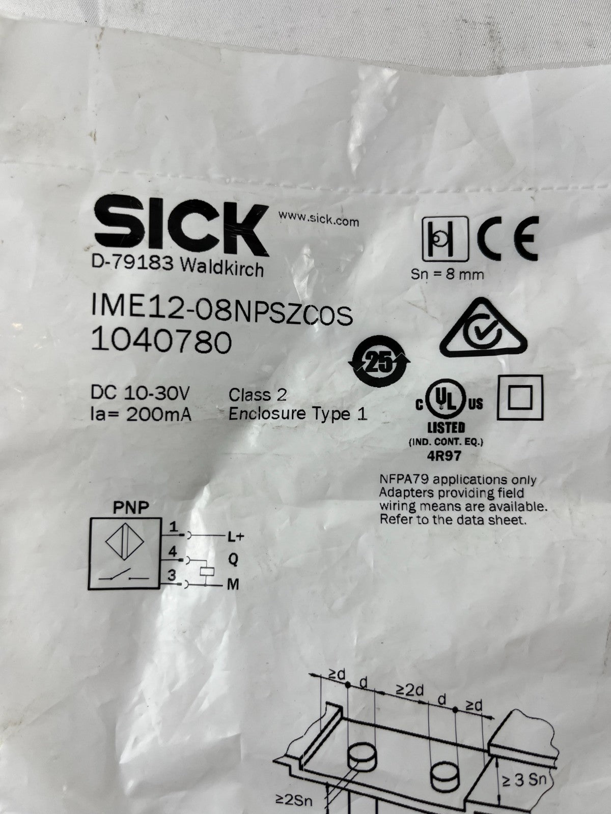 SICK IME12-08NPSZC0S Proximity Sensor NEW 8mm M12 PNP Inductive 1040780 Sealed