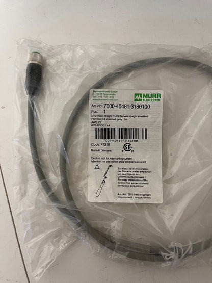 Murrelektronik 7000-40481-3180100 M12 Shielded Cable 1m Male/Female New