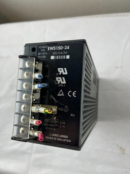 TDK-Lambda / Nemic-Lambda EWS150-24 Power Supply 24V DC 6.3A 100–240V AC Used