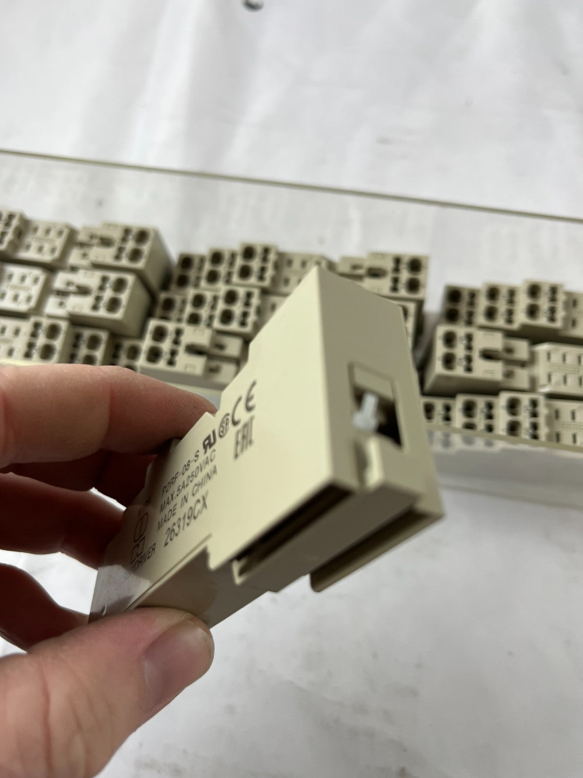 Omron P2RF-08-S Relay Socket 8‑Pin Screwless Clamp DIN Rail – Lot of 10 units