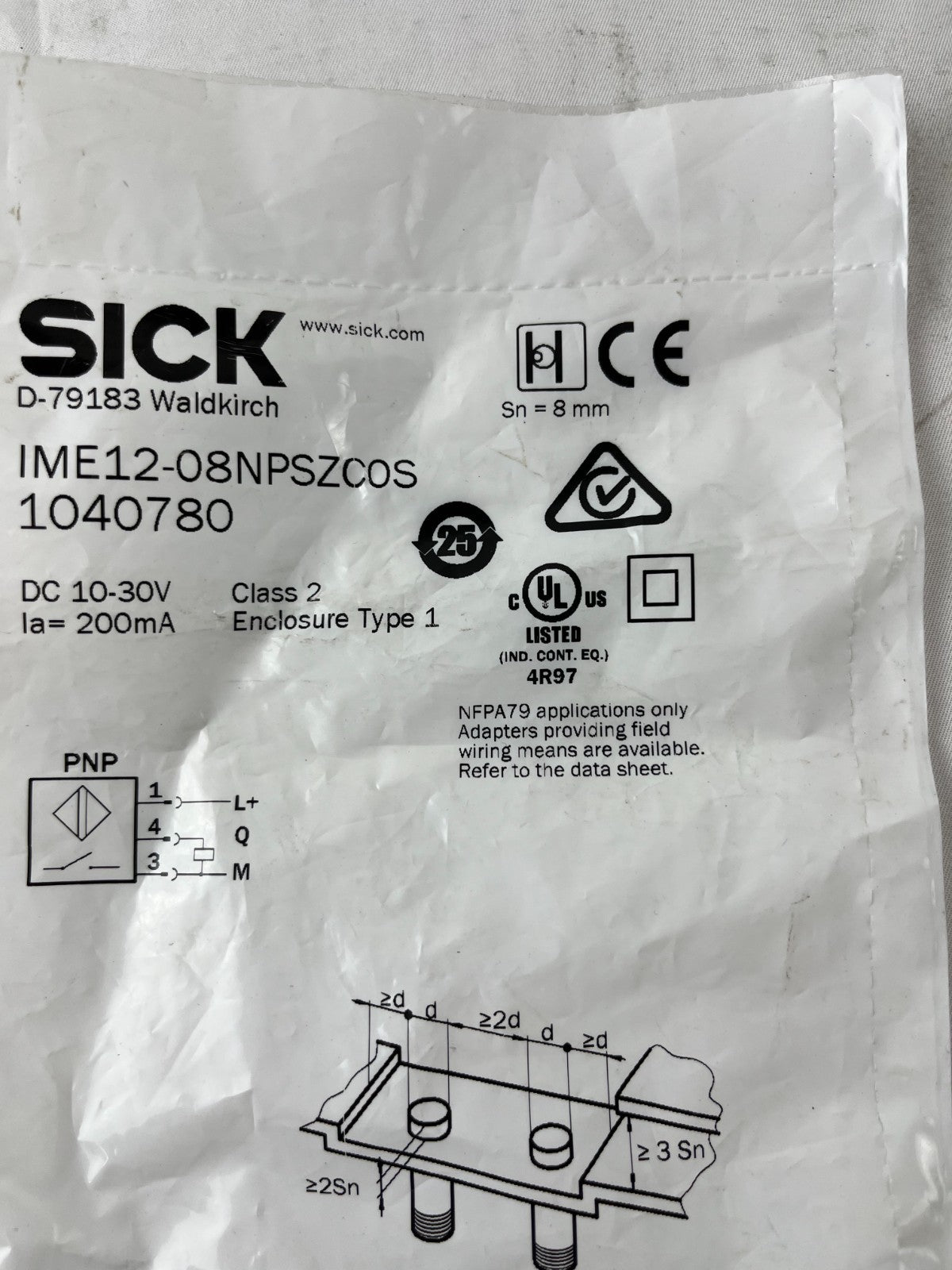 SICK IME12-08NPSZC0S Proximity Sensor NEW 8mm M12 PNP Inductive 1040780 Sealed