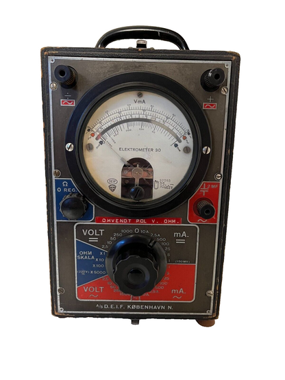 Vintage DEIF Elektrometer 30 Multimeter Voltmeter Ohmmeter - Untested, As-Is