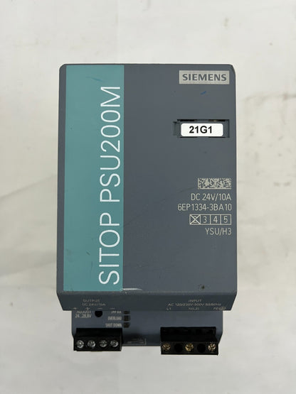 Siemens SITOP PSU200M Power Supply 6EP1334-3BA10 | 24V 10A Modular DIN Rail Used