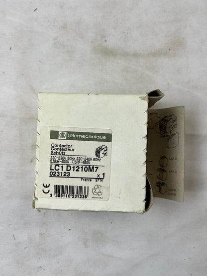 Telemecanique LC1D1210M7 Contactor 25A 5.5kW 3-Pole 220–240V AC Coil New In Box
