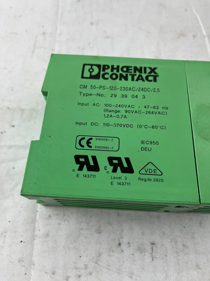 Phoenix Contact CM 50-PS-120-230AC/24DC/2,5 Power Supply 24VDC 2.5A Used Spare