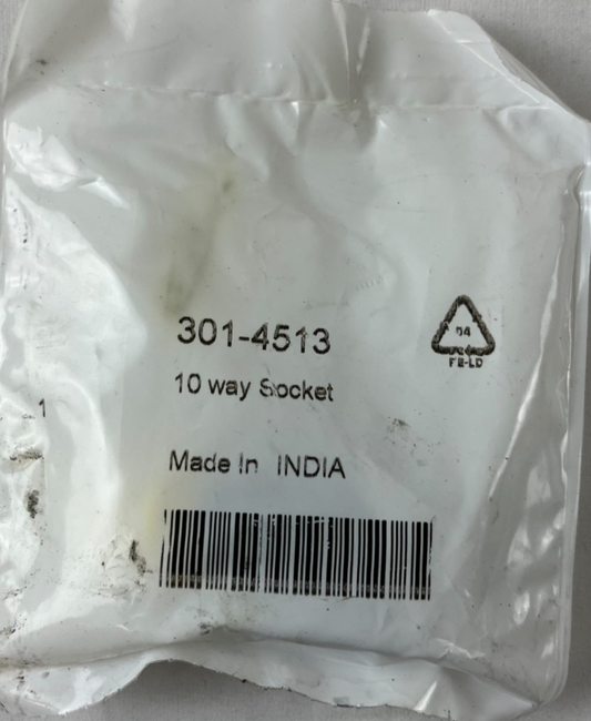 10 Way Socket Circular Connector 301-4513 Panel Mount New Unit Spare