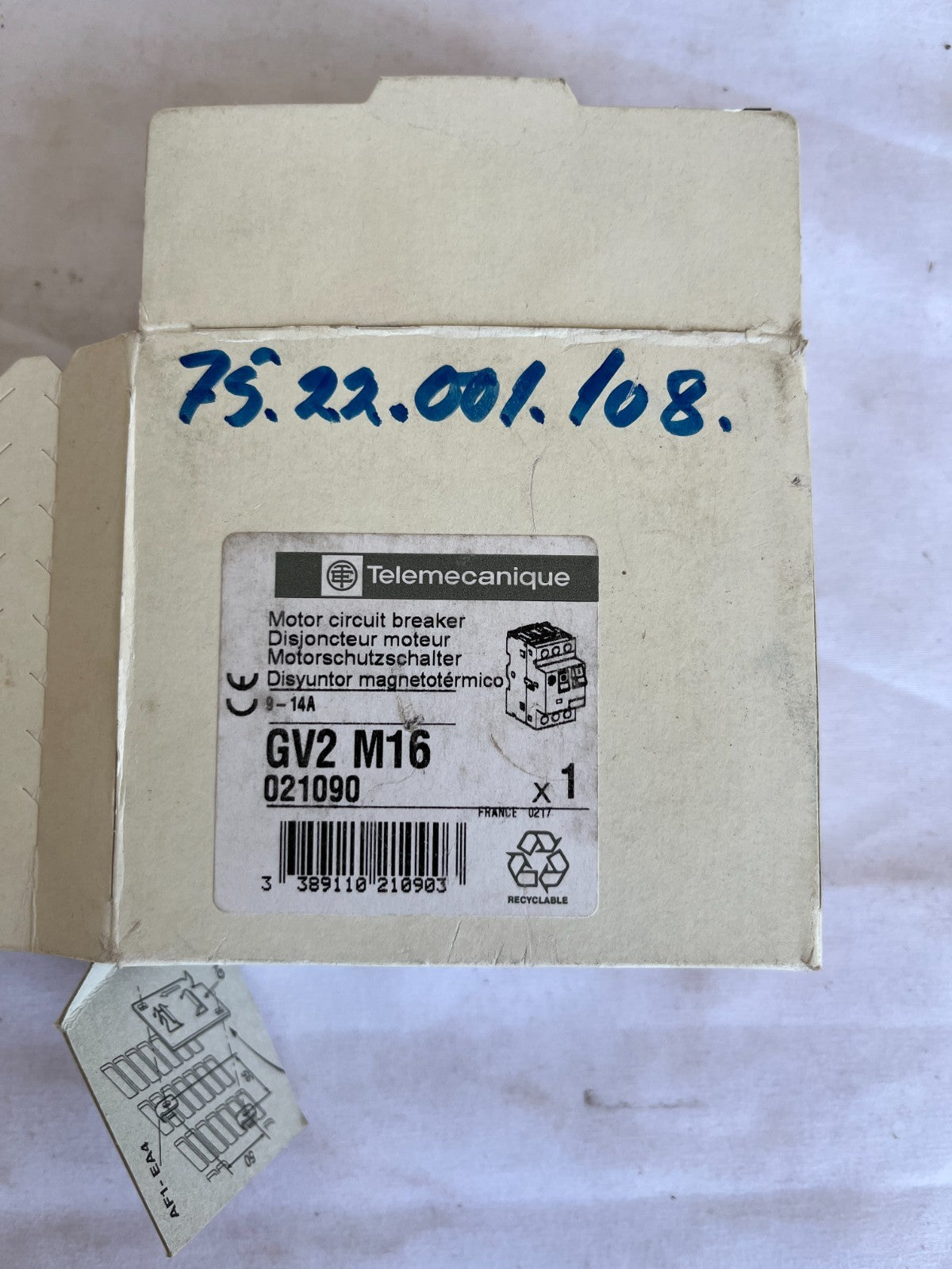 Telemecanique GV2 M16 Motor Circuit Breaker 9-14A New Spare Unit