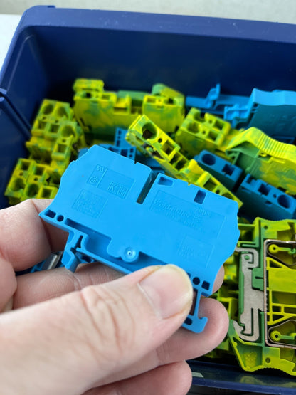 Phoenix Contact Terminal Block End Covers D-G16 Yellow Green Blue Lot USED Parts