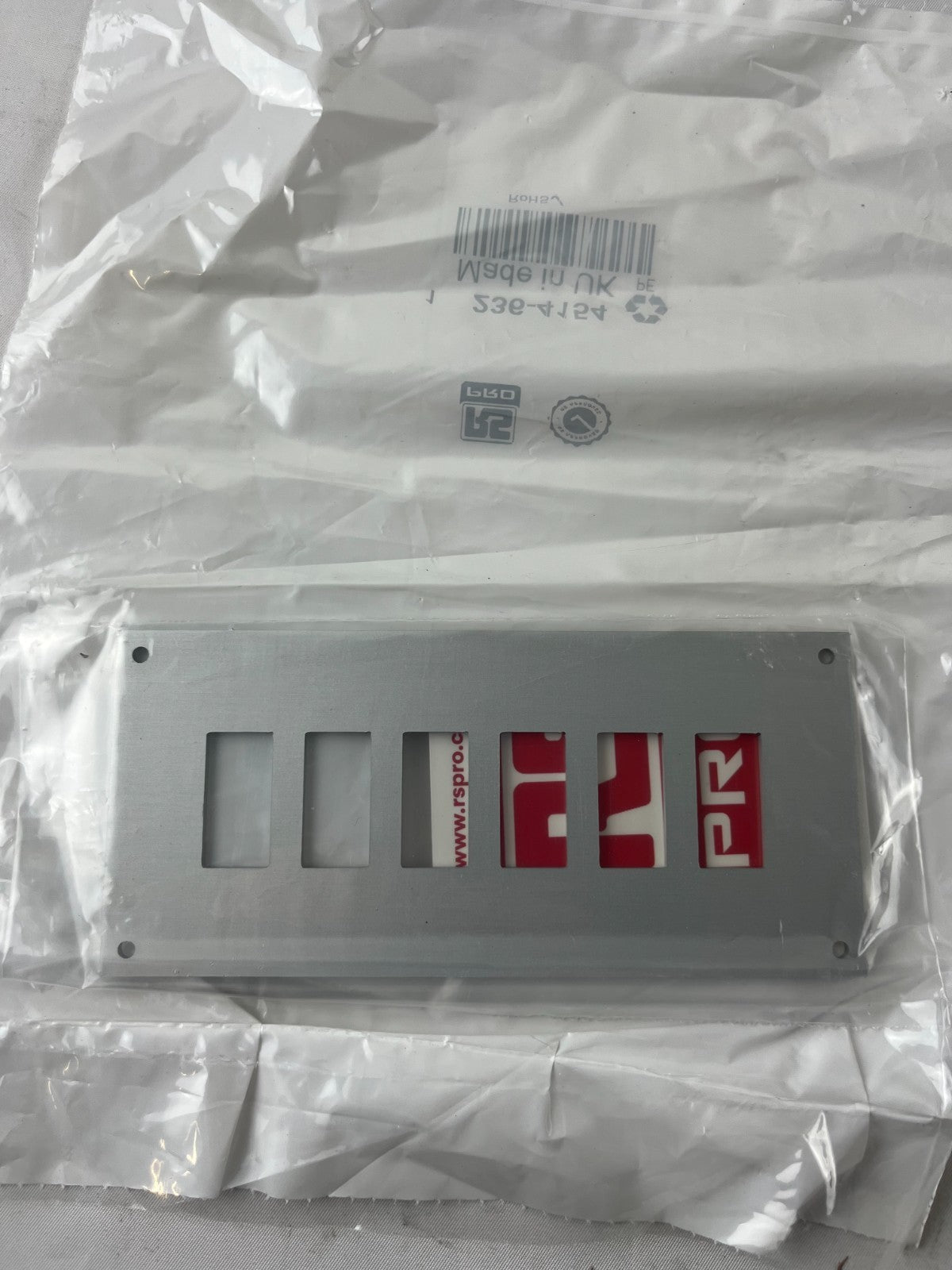 RS PRO 236-4154 Aluminium Front Panel Plate 6 Way Cutout New Spare Part