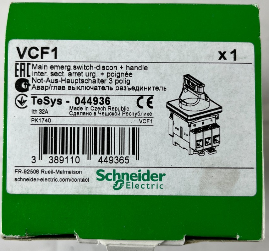 Schneider Electric VCF1 Emergency Stop Switch Disconnector 32A TeSys Vario New