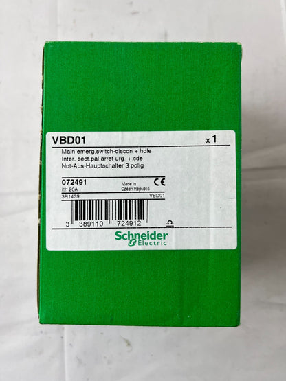 Schneider Electric VBD01 TeSys Vario 3‑Pole 20A Emergency Main Switch New