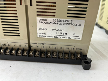 Omron SYSMAC S6 3G2S6‑CPU15 Programmable Controller 12–24 VDC In 8 Relay Out
