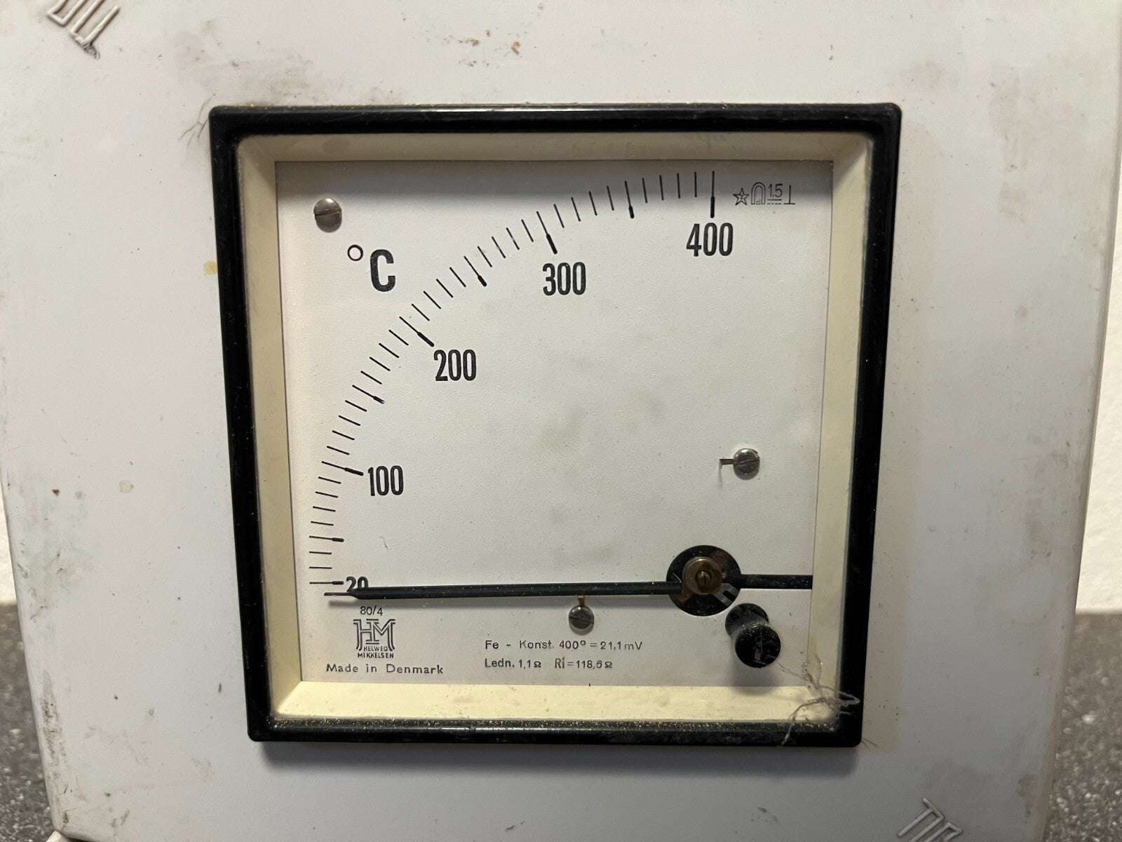 Vintage H. Helweg Mikkelsen Industrial Analog Temperature Gauge 0-400°C Denmark