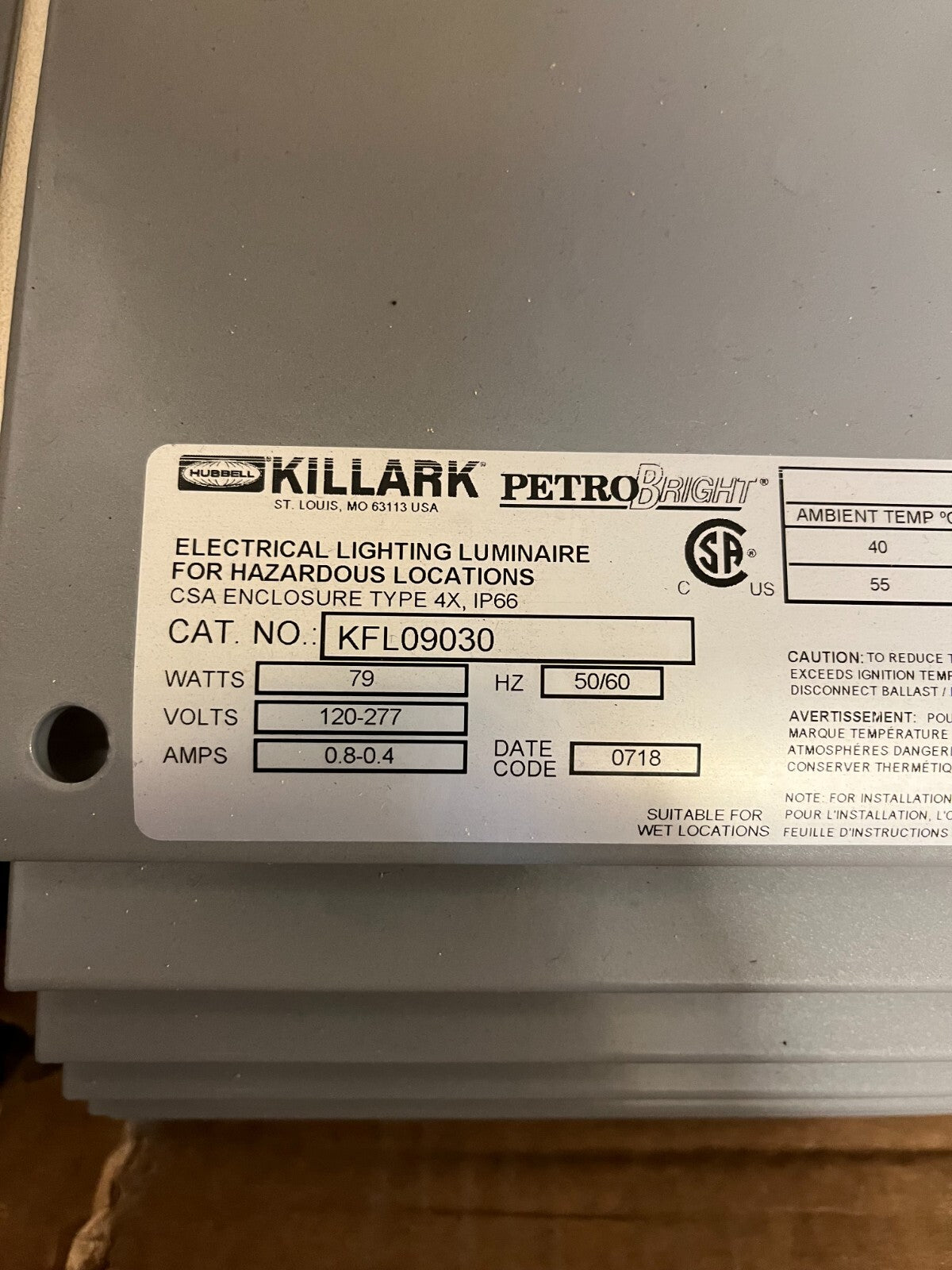 Killark PetroBright KFL09030 90W LED Hazardous Location Floodlight, 120-277V