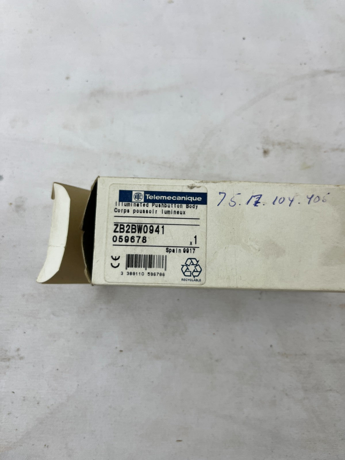 Telemecanique ZB2BW0941 Illuminated Pushbutton Green 1NO New NOS Spare Unit
