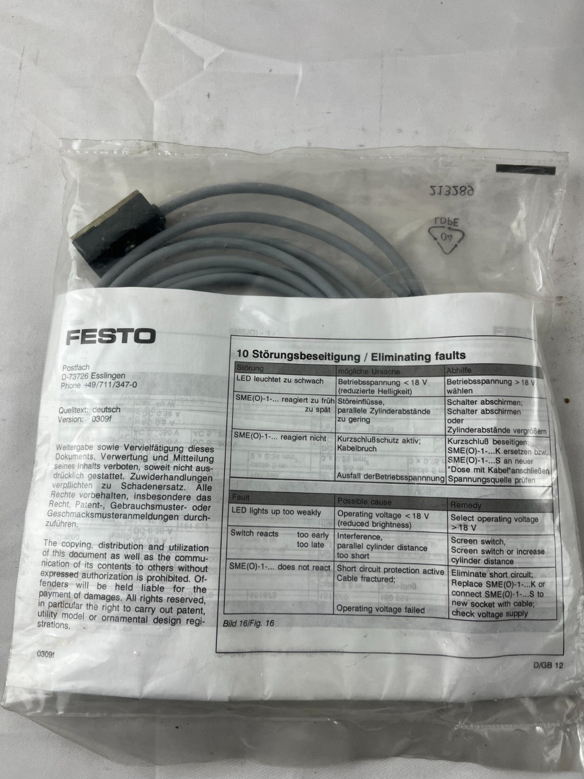 FESTO SME-8 Proximity Sensor NEW 30459 T613 Magnetic Reed LED 5-30V AC/DC