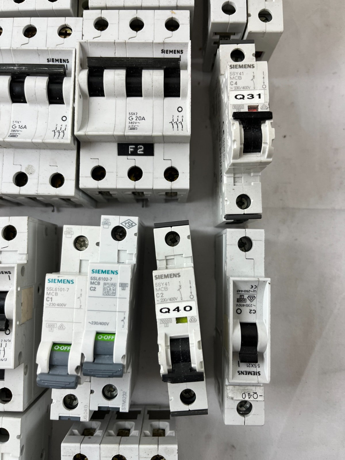 Siemens 5SX2 5SL61 MCB Breaker Lot C2 C4 C6 C10 C16 G20 Mixed Used Spares