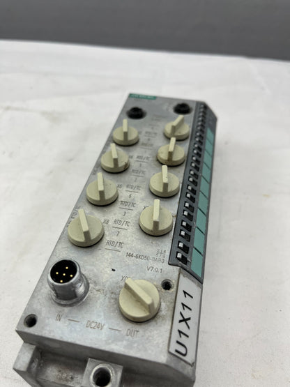 Siemens ET200eco PN Analog Input Module 8AI RTD/TC 144-6KD50-0AB0 IP67 Used