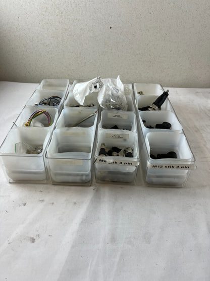Industrial Connector Lot M12 M8 Sensor Plugs Cables Pneumatic Fittings Mix Spare