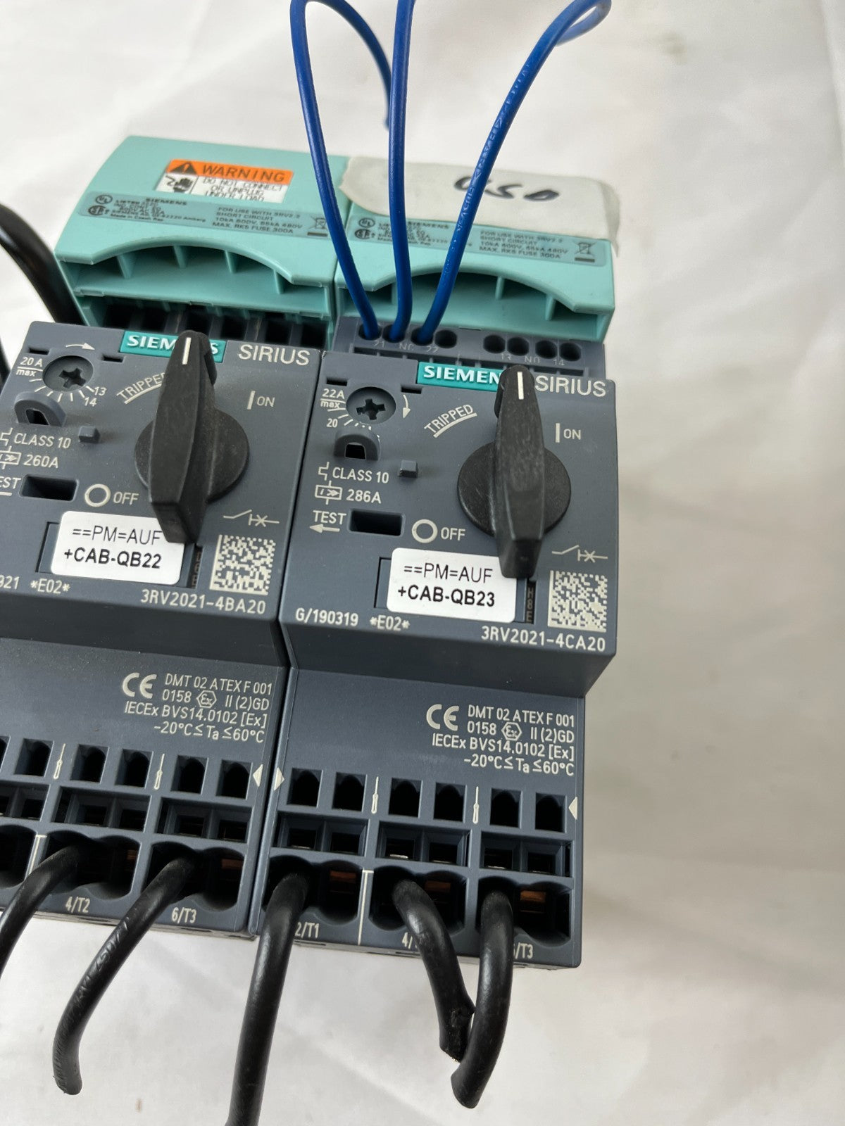 Siemens Sirius 3RV2021 Motor Protection Breaker Assembly 3RV2021-4BA20 Lot