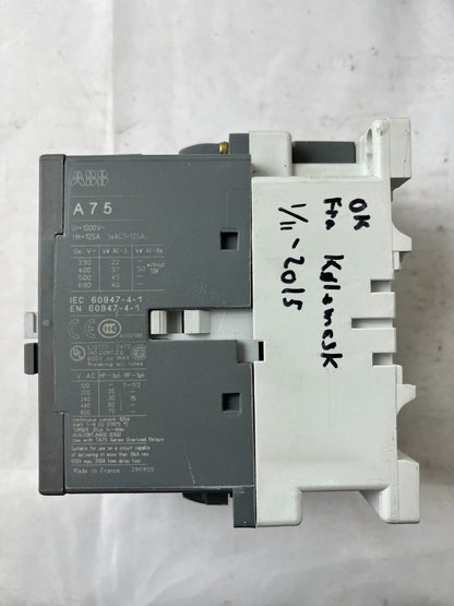 ABB A75-30 Contactor 3P 125A IEC 690V Industrial Motor Starter Used Spare Unit