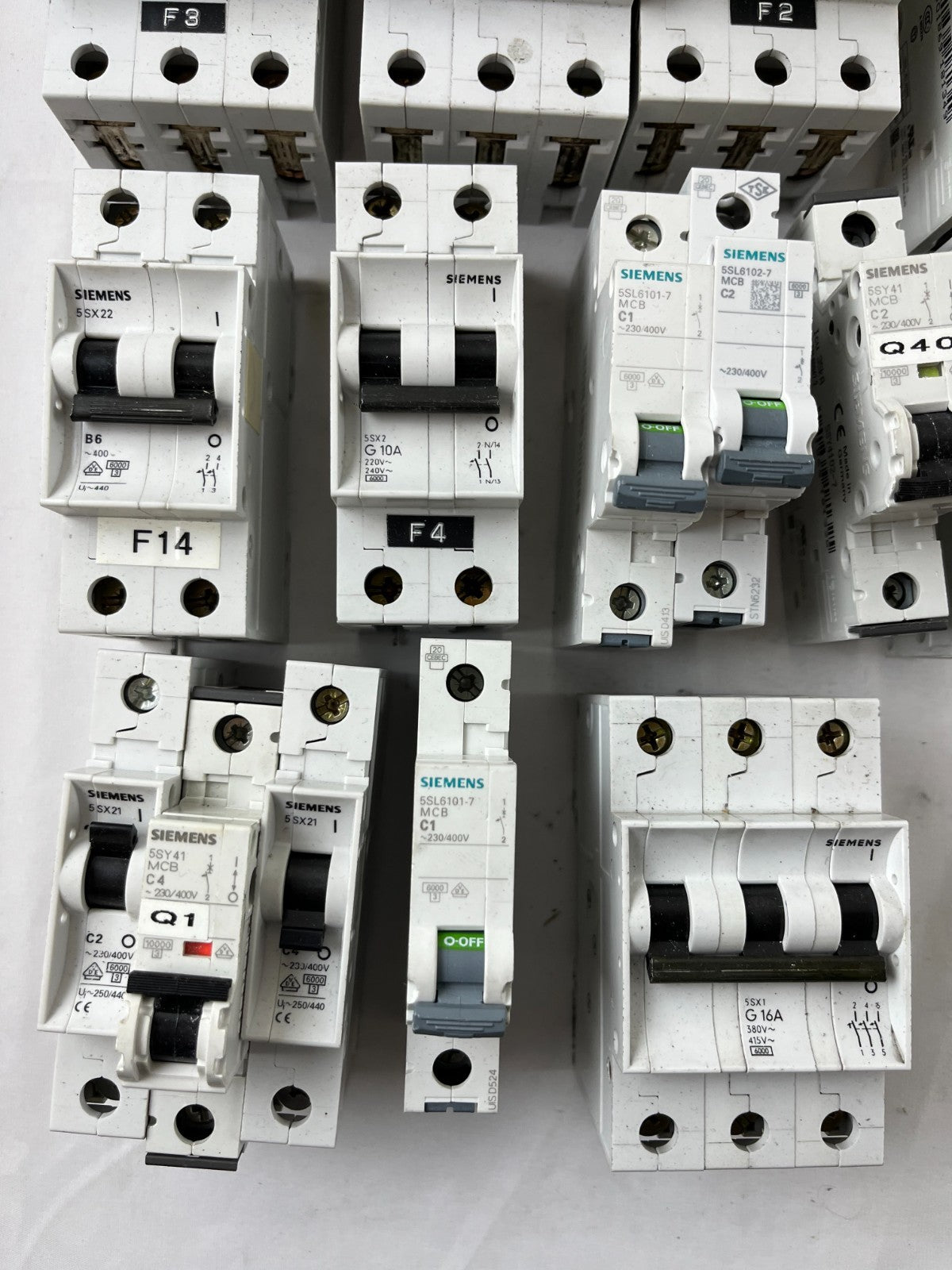 Siemens 5SX2 5SL61 MCB Breaker Lot C2 C4 C6 C10 C16 G20 Mixed Used Spares