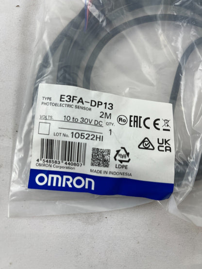 Omron E3FA-DP13 Photoelectric Sensor 2M Cable 10-30VDC New Sealed Unit