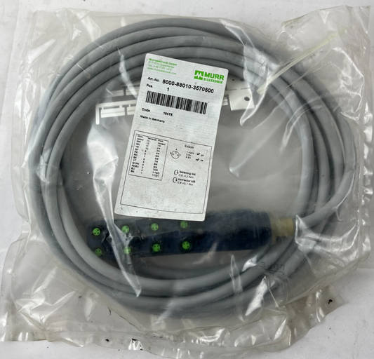 Murr Elektronik exact8 8000-88010-3570500 8-Port M8 Distribution 5m Cable NEW
