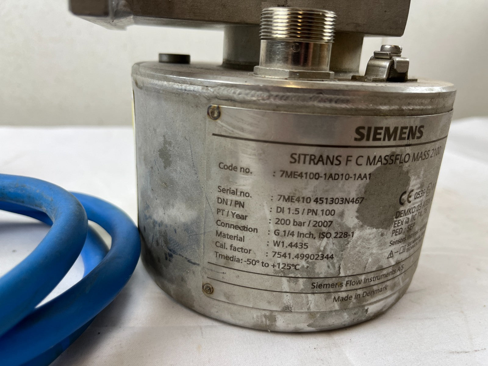 Siemens Sitrans F C Massflo Mass 2100 7ME4100-1AD10-1AA1 Coriolis Flow Sensor