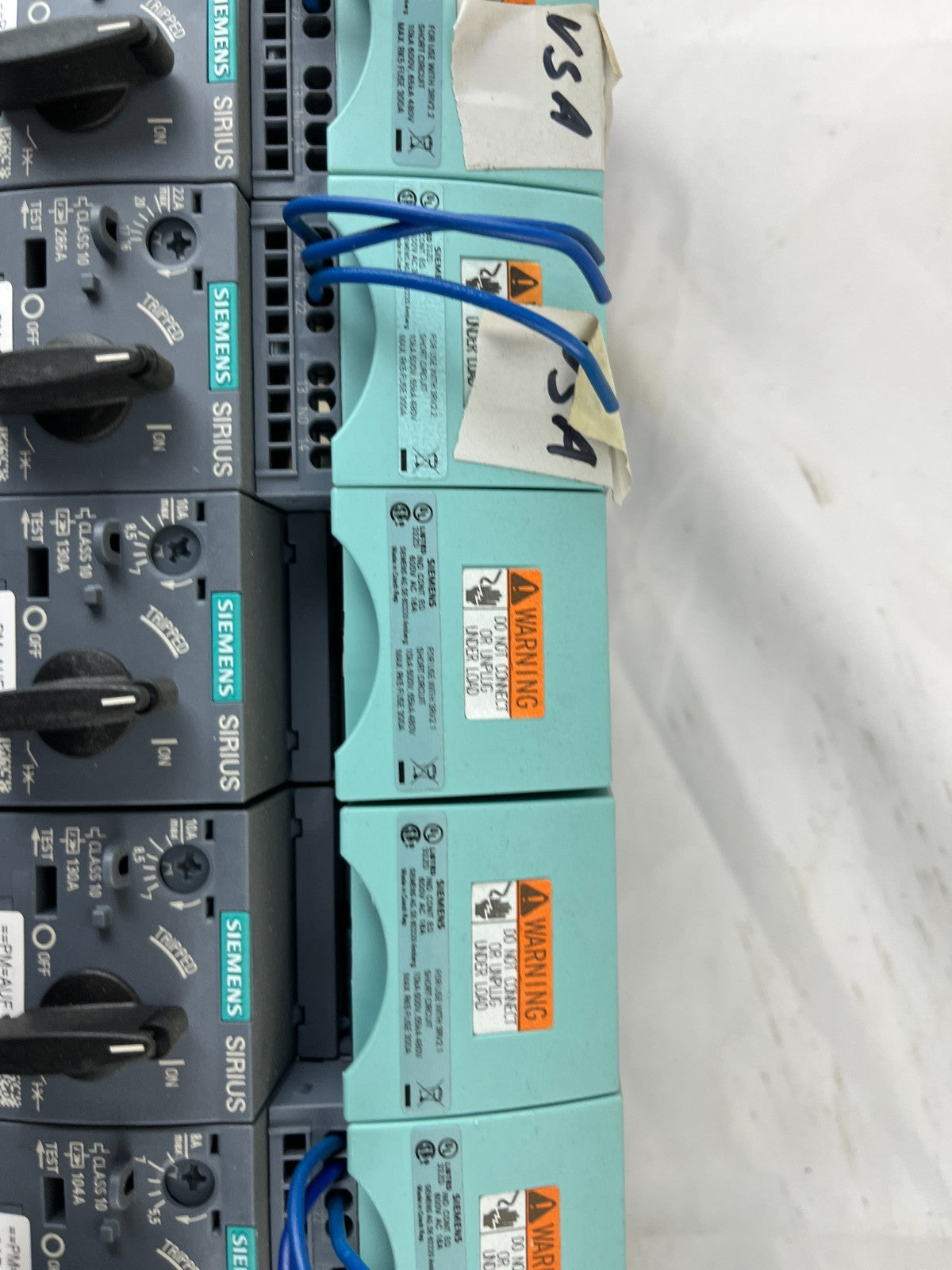 Lot 7x Siemens SIRIUS 3RV2011 / 3RV2021 Motor Protection Circuit Breakers Used