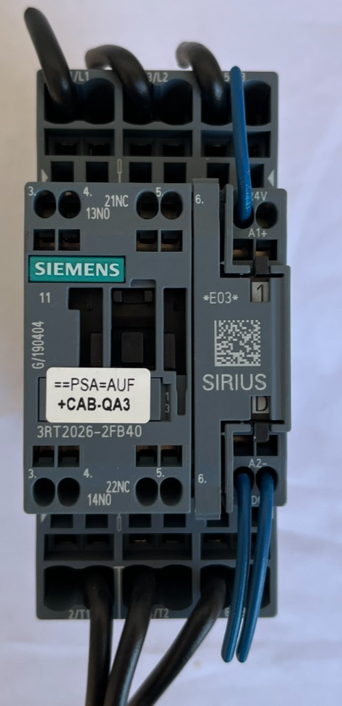 Siemens 3RT2026-2FB40 SIRIUS Contactor 3-pole 25A 11kW 24V DC coil Used Spare