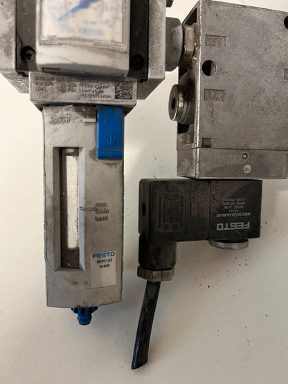 Festo Pneumatic Filter Regulator & Solenoid Valve Assembly – Used Working