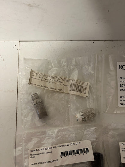 Mixed M12 Industrial Connector Lot Siemens Konecranes Ethernet Power New NOS