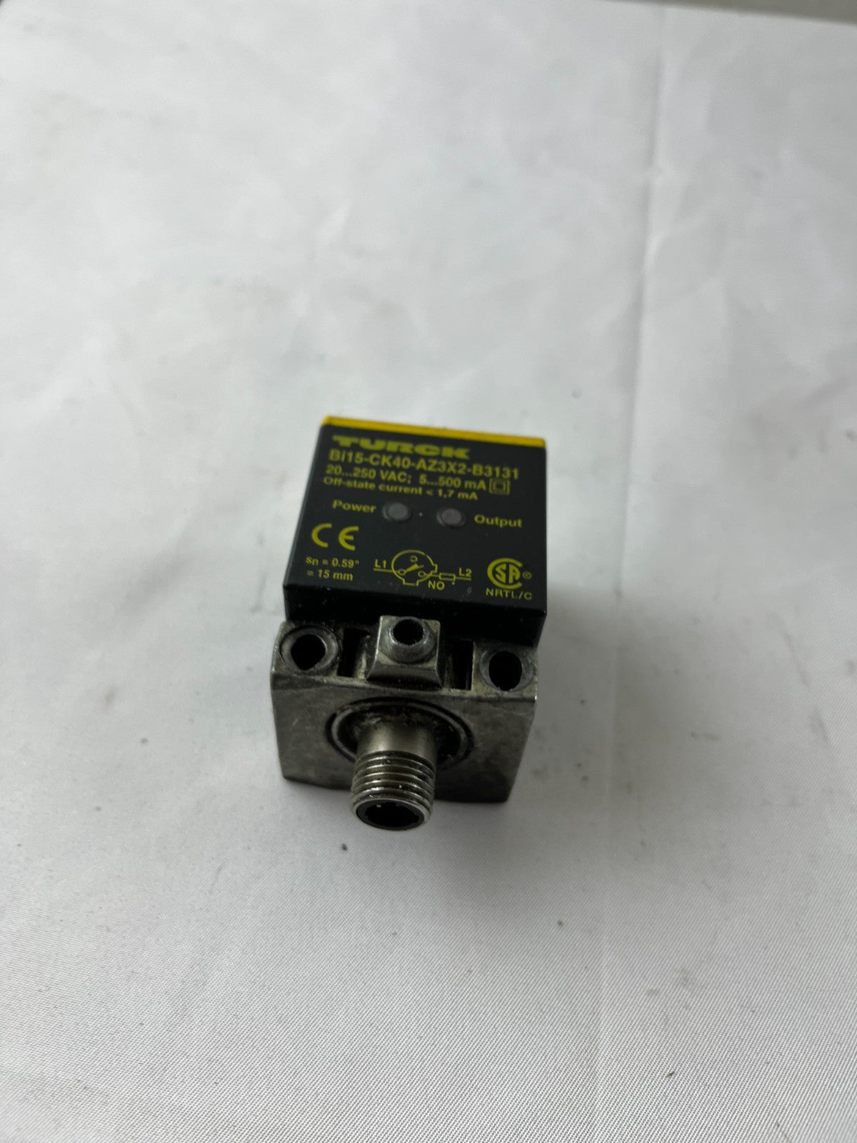 Turck Bi15-CK40-AZ3X2-B3131 Inductive Sensor 20-250VAC 15mm Used Spare Part