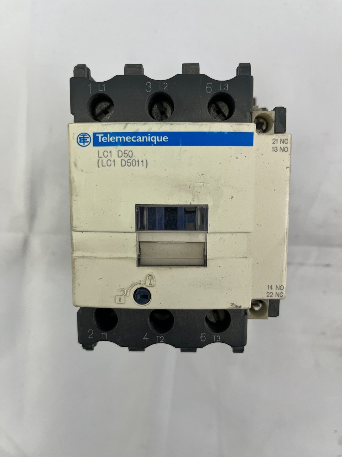 Telemecanique LC1 D50 (LC1 D5011) AC Contactor, 80A 3P, Schneider Electric, Used