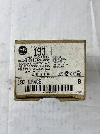 Allen‑Bradley 193‑EA4CB Solid State Overload Relay 0.32–1.6A New in Box Spare