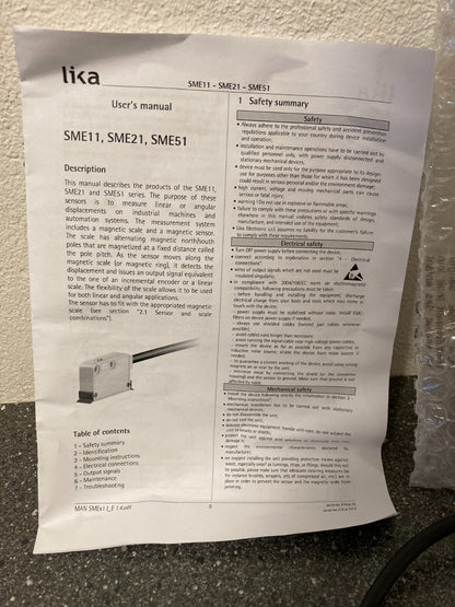 Lika SME21-L-1-2-R-10-B Magnetic Encoder Sensor, Brand New, Made in Italy