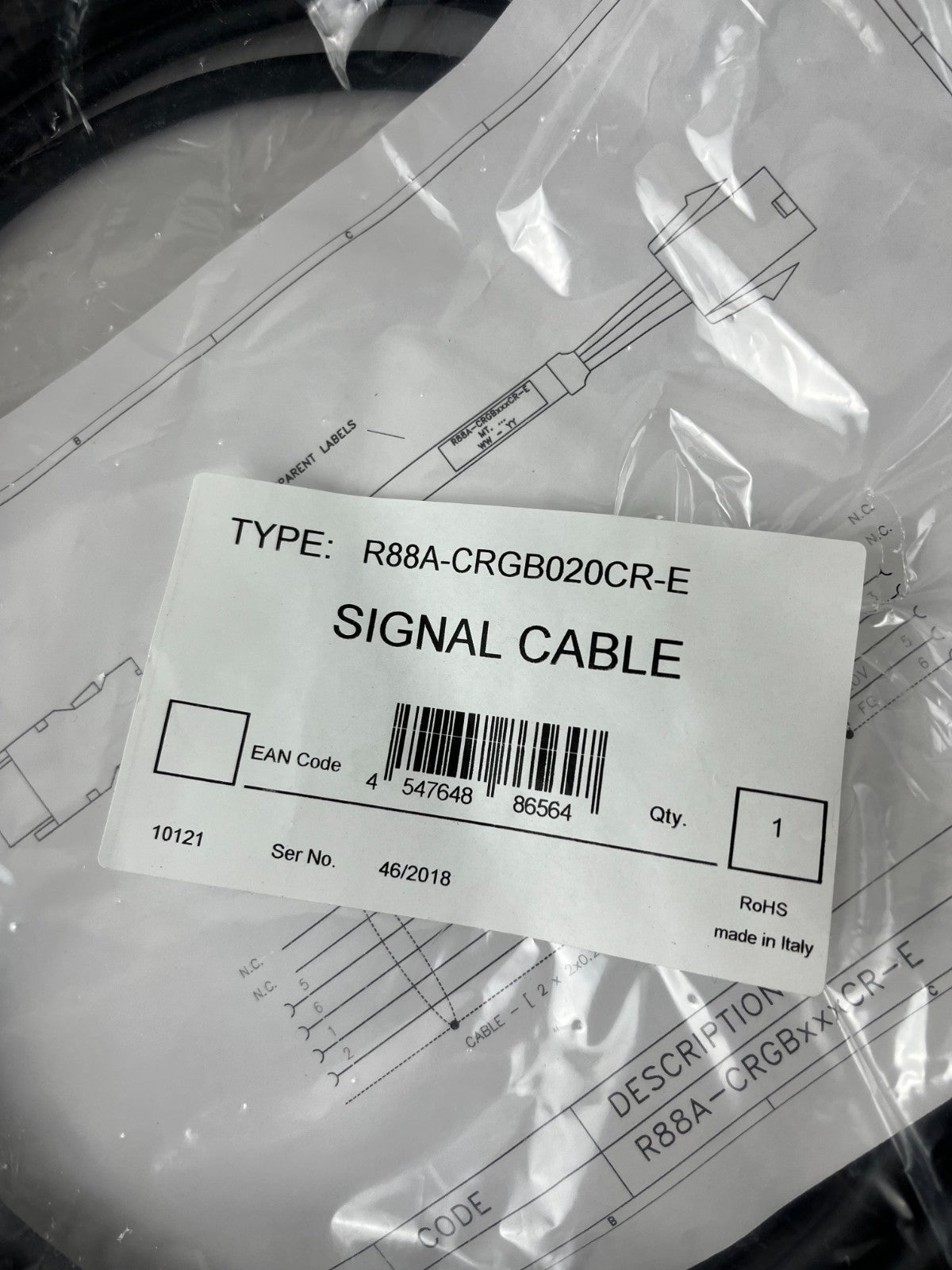 Omron R88A-CRGB020CR-E Encoder Signal Cable 20m for G-Series / SmartStep 2 Servo