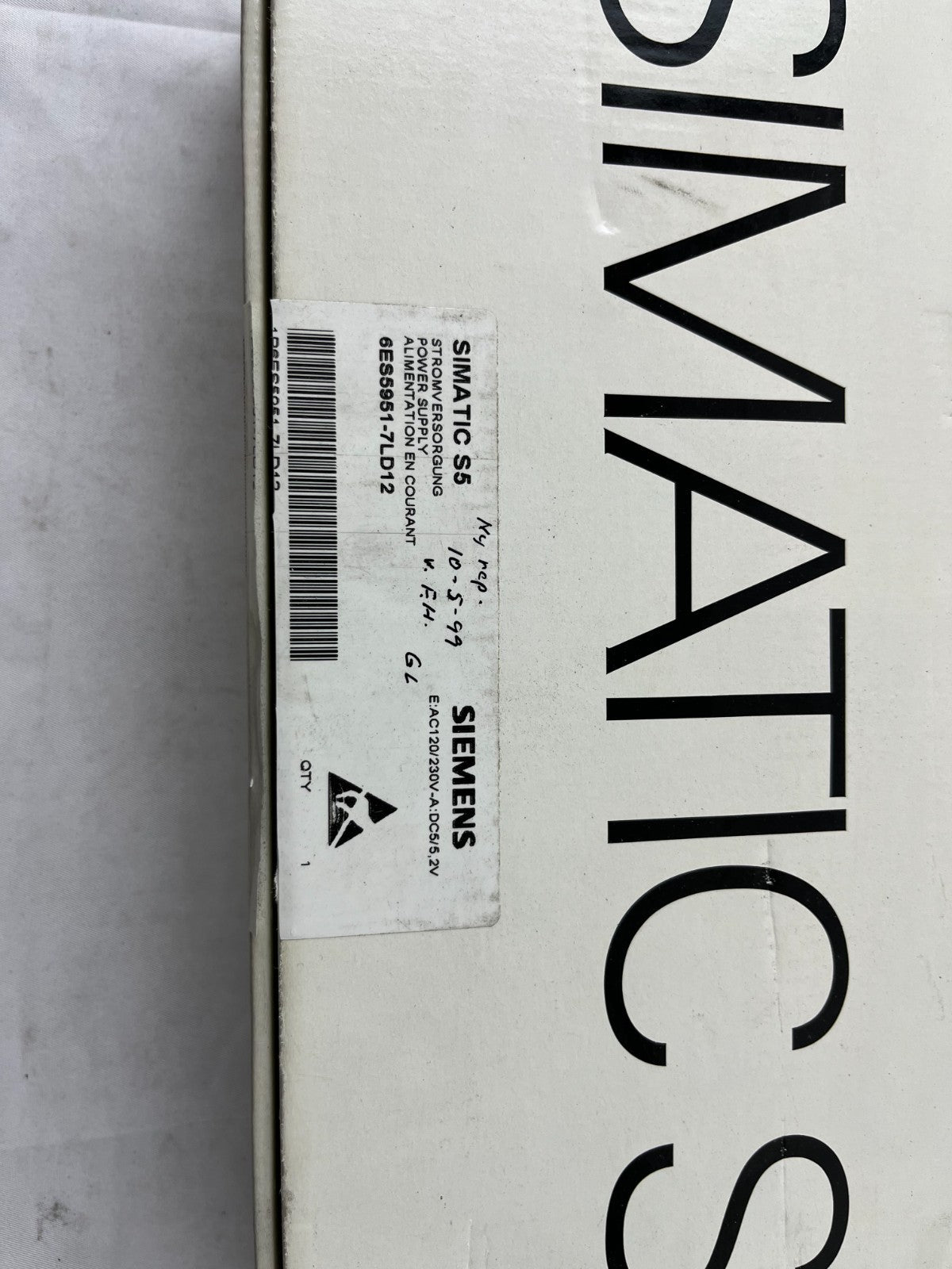 Siemens SIMATIC S5 PS 951 Power Supply 6ES5951‑7LD12 115/230 V AC 5 V DC 7/15 A