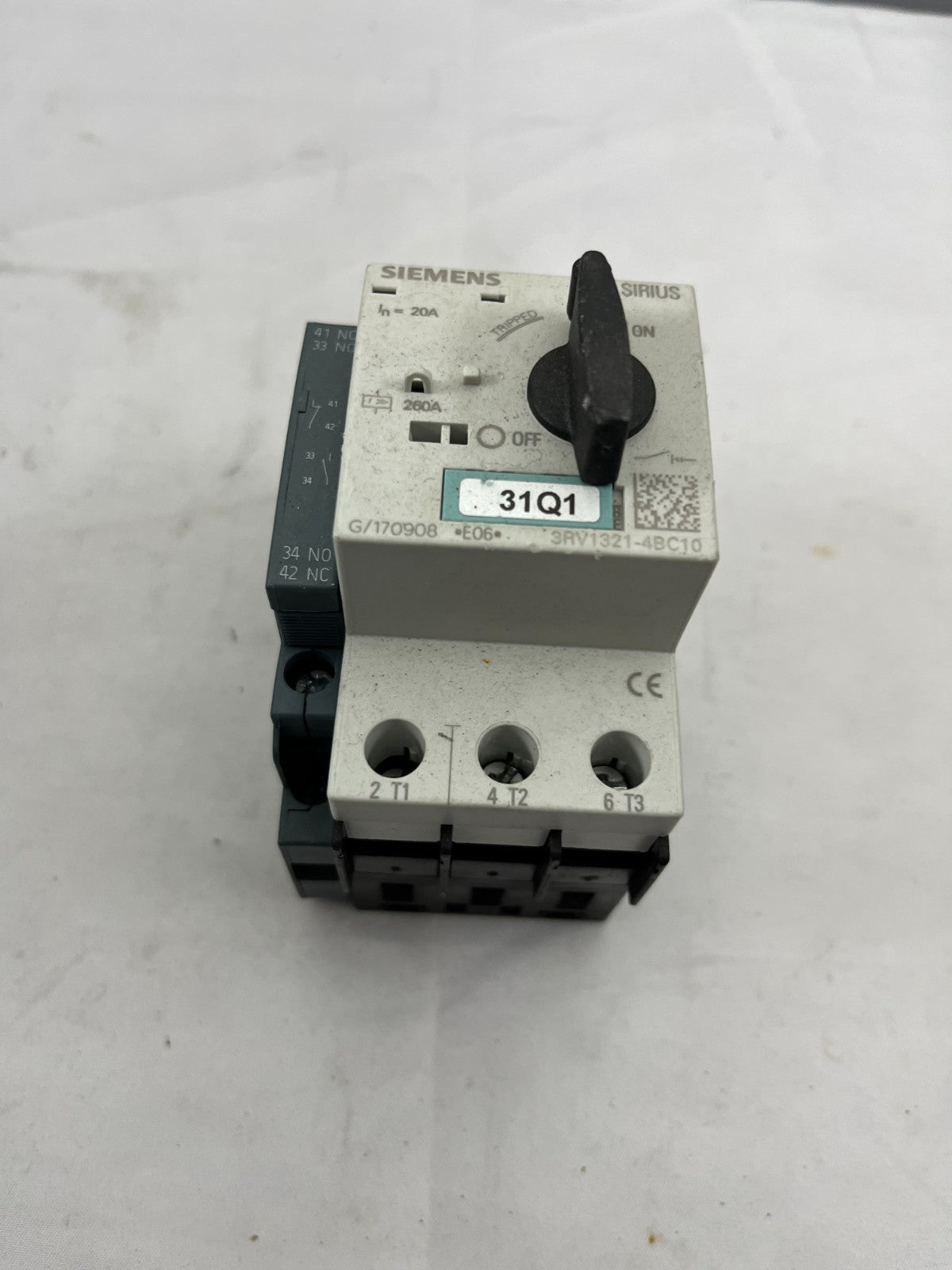 Siemens SIRIUS 3RV1321-4BC10 Motor Protection Circuit Breaker, 20A, 3-Pole, Used