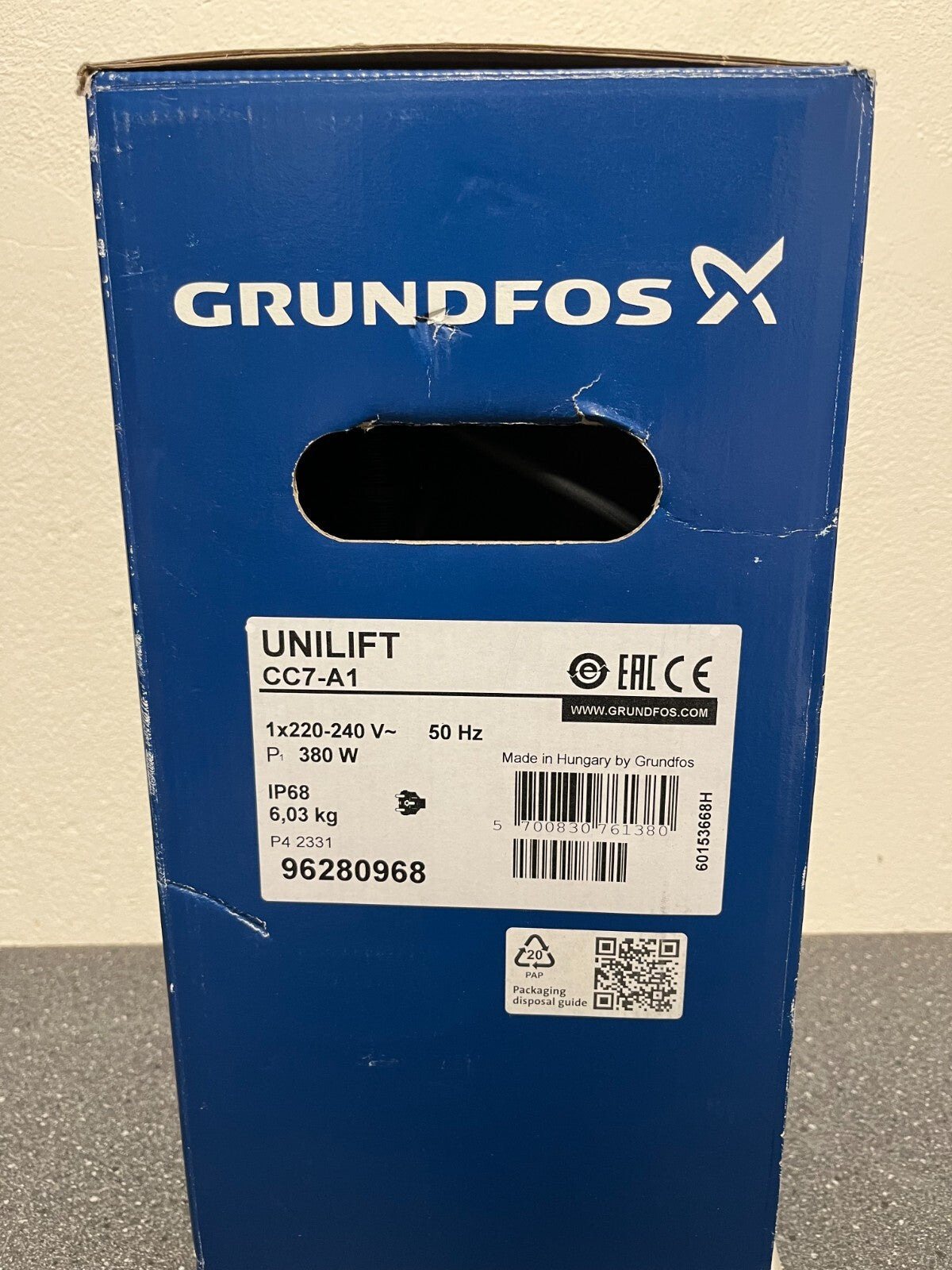 Grundfos UNILIFT CC7-A1 Submersible Drainage Pump 96280968 - Hardly Used