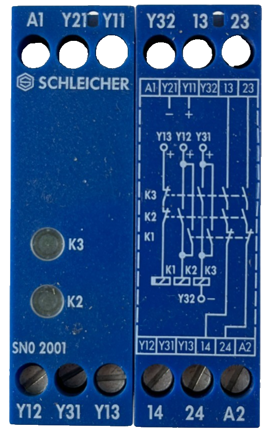 Schleicher SNO 2001-115(C) Safety Relay 115VAC 2NO 6A USED Spare Part